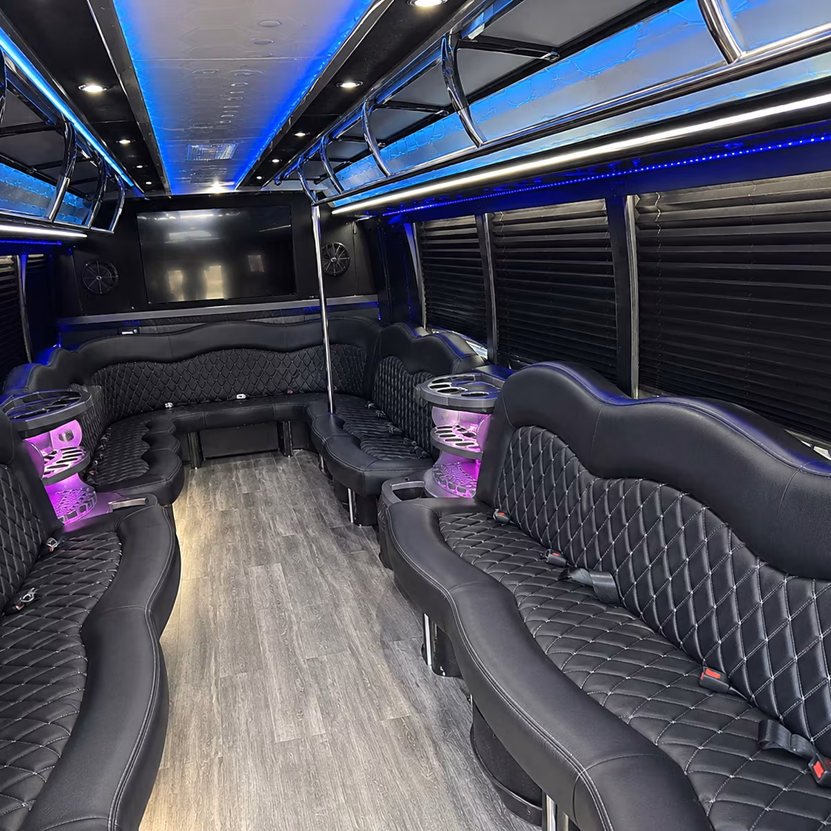 bachelorette and birthday wine tours party buses with a built in bar