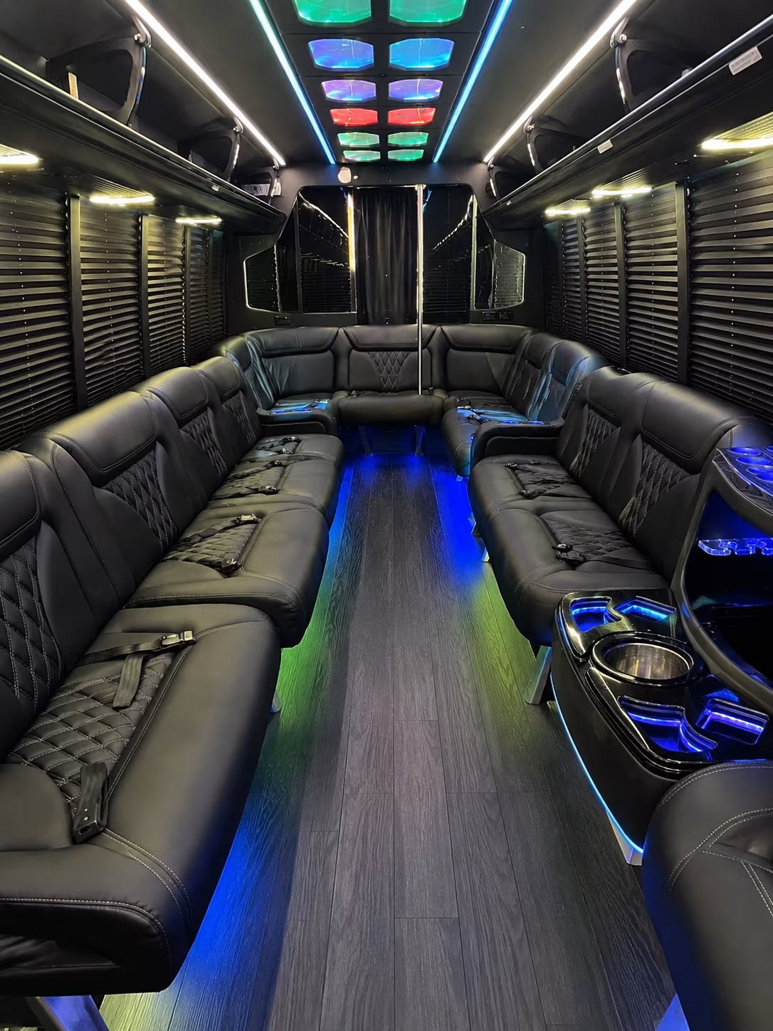 herriman 20 passenger party bus interior
