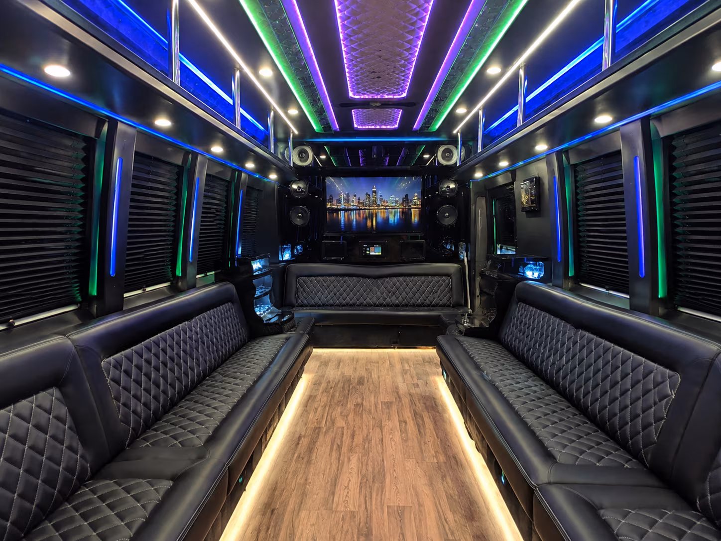 herriman 25 passenger party bus interior
