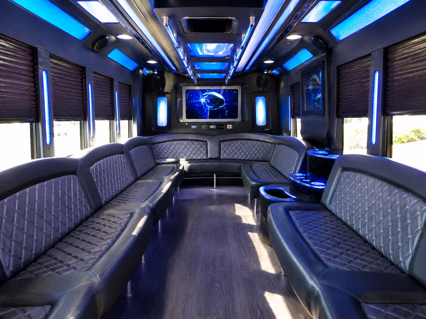 herriman 28 passenger party bus inside