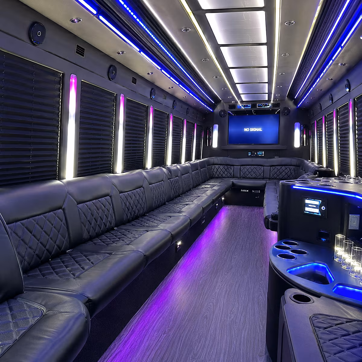 herriman 30 passenger party bus inside